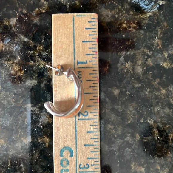 Orange & Silver Earrings - Picture 3 of 10